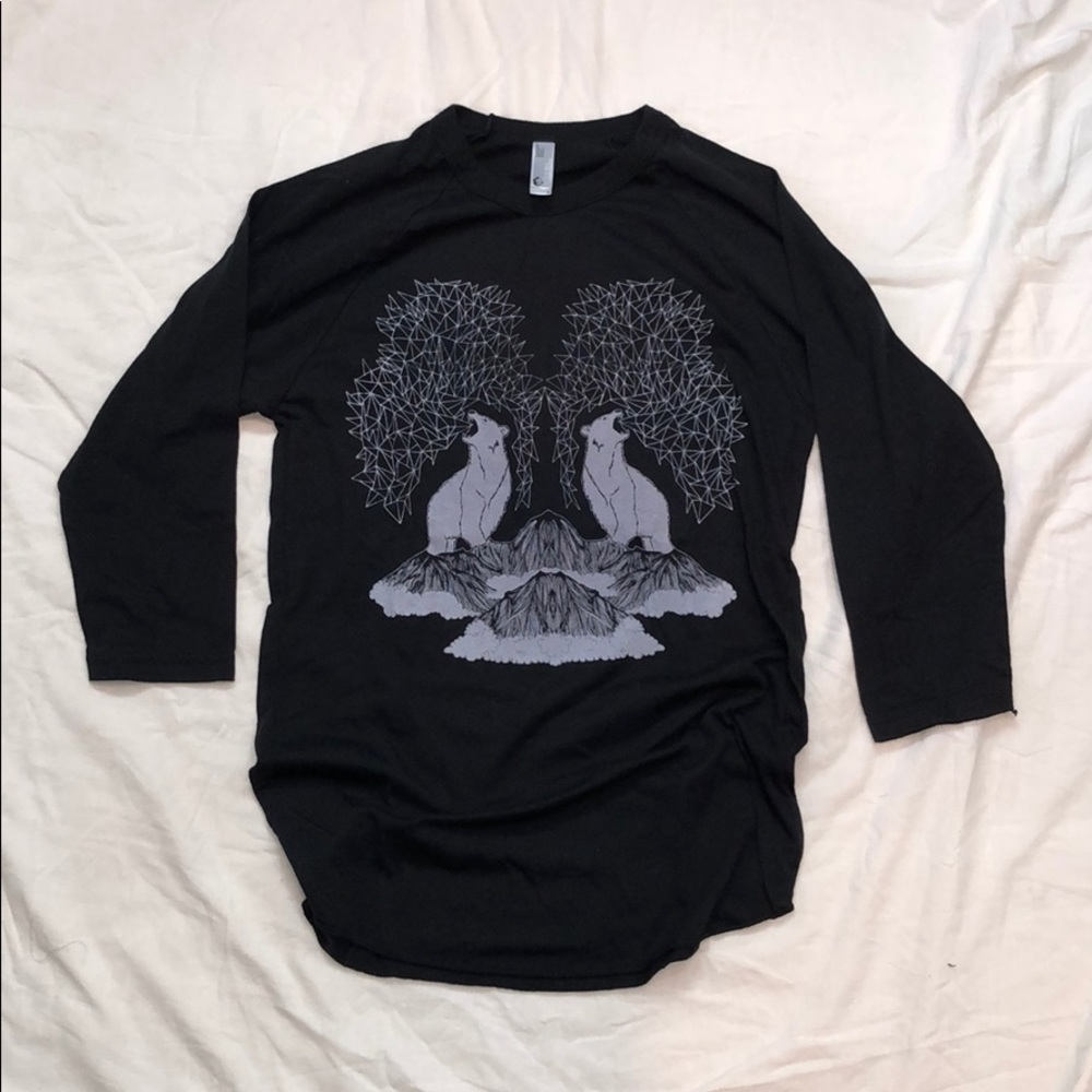 NWOT American Apparel Polar Bear Raglan Shirts